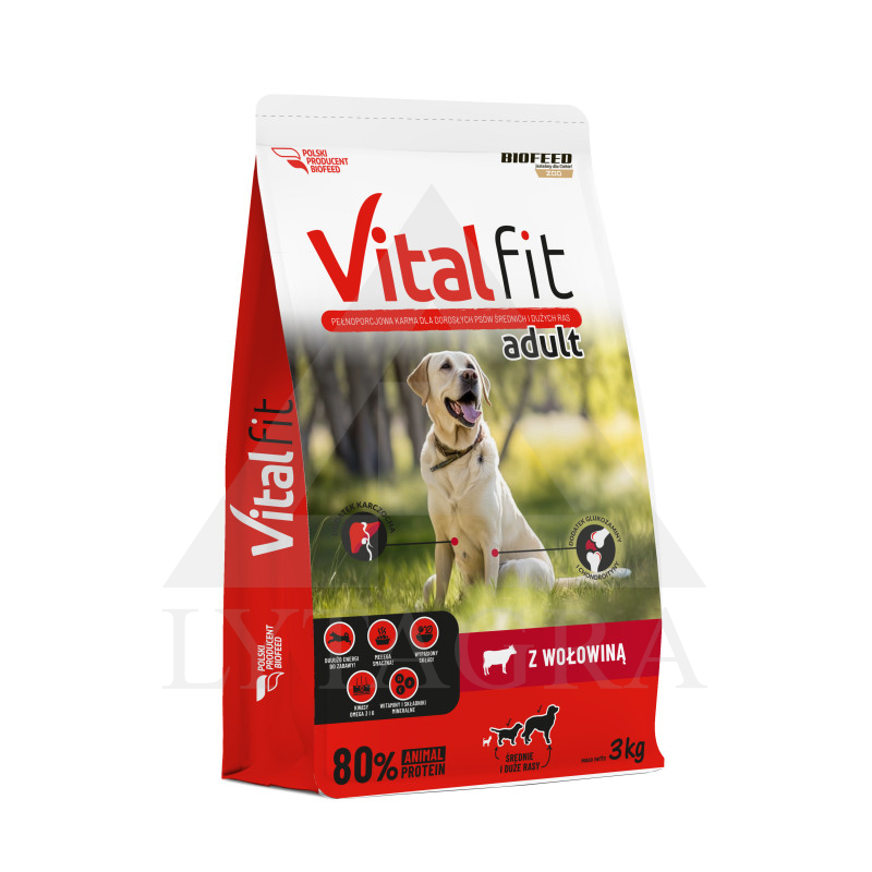 Barība pieaugušiem suņiem VITALFIT ar liellopu gaļu 3 kg