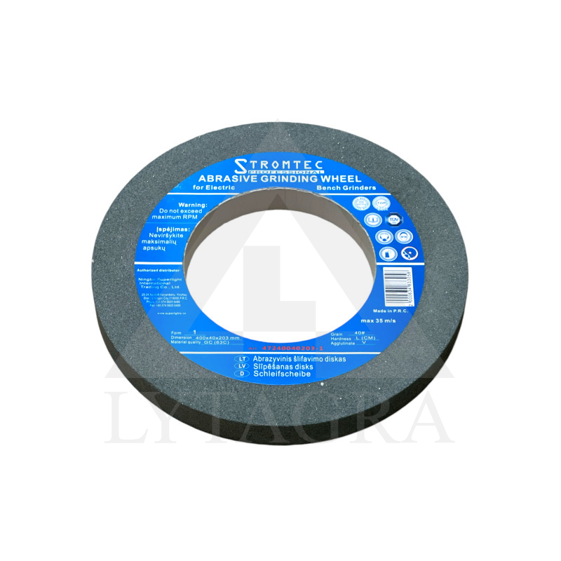 Metāla slīpēšanas disks Stromtec 400x40x203/ L/ GC(63) /40 /