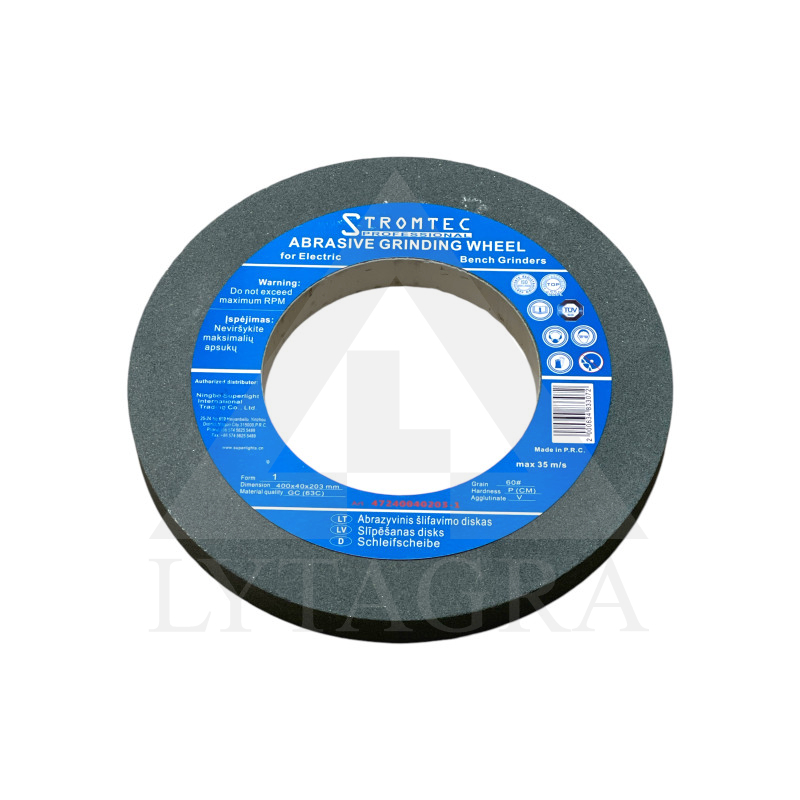 Metāla slīpēšanas disks Stromtec 400x40x203/ P/ GC(63) /60 /