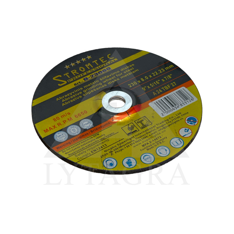 Metāla slīpēšanas disks Stromtec D-23080 230x8.0x22.30