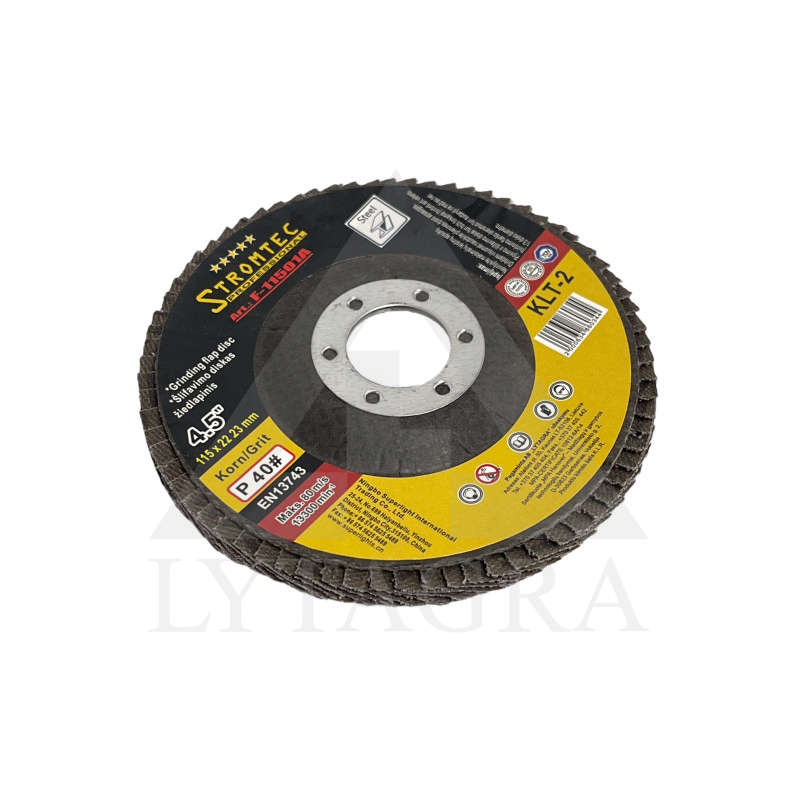 Ziedlapu slīpēšanas disks Stromtec F11501A 115x22.23 mm P40 KLT-2