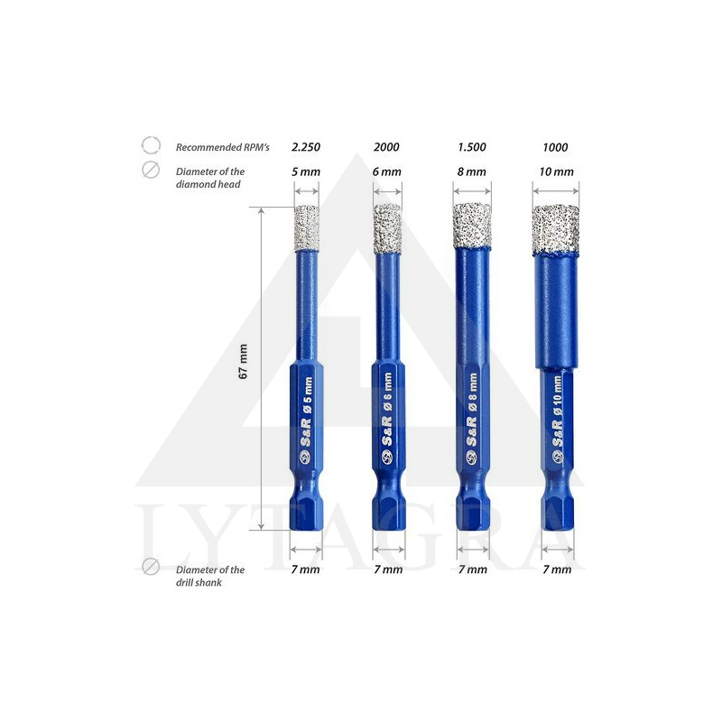 Dimanta urbju komplekts, 4 gab., S&R 252500004