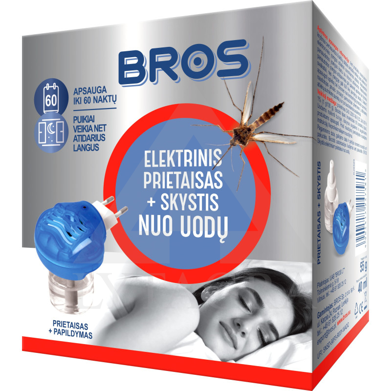 BROS elektriskais odu atbaidītājs + šķidrums (40 ml)
