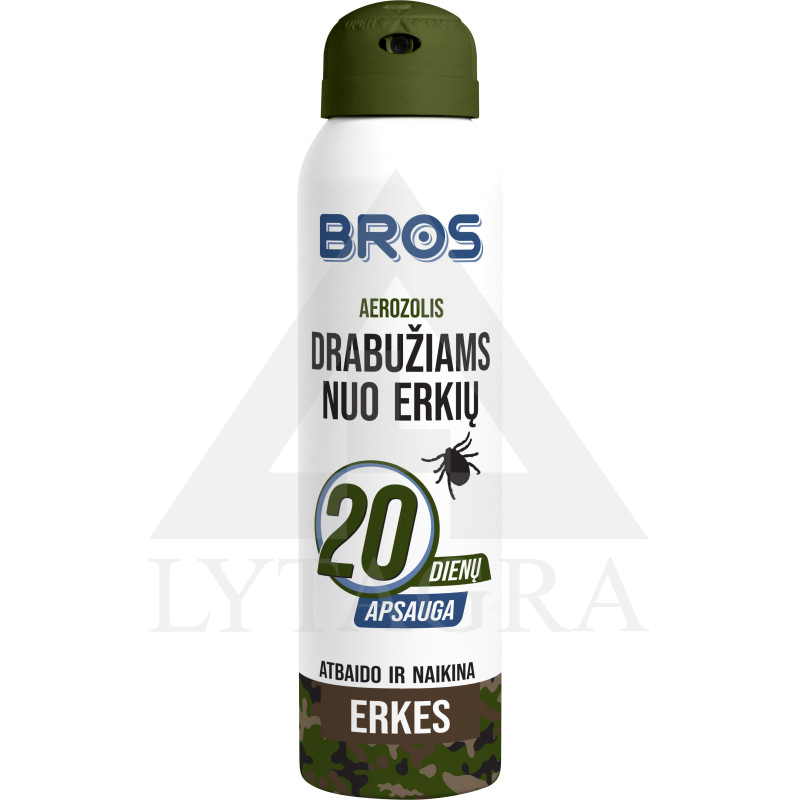 BROS aerosols apģērbam pret ērcēm, 90 ml
