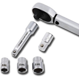 Dinamiskā uzgriežņu atslēga ar galvu un adapteru komplektu465038110 S&R