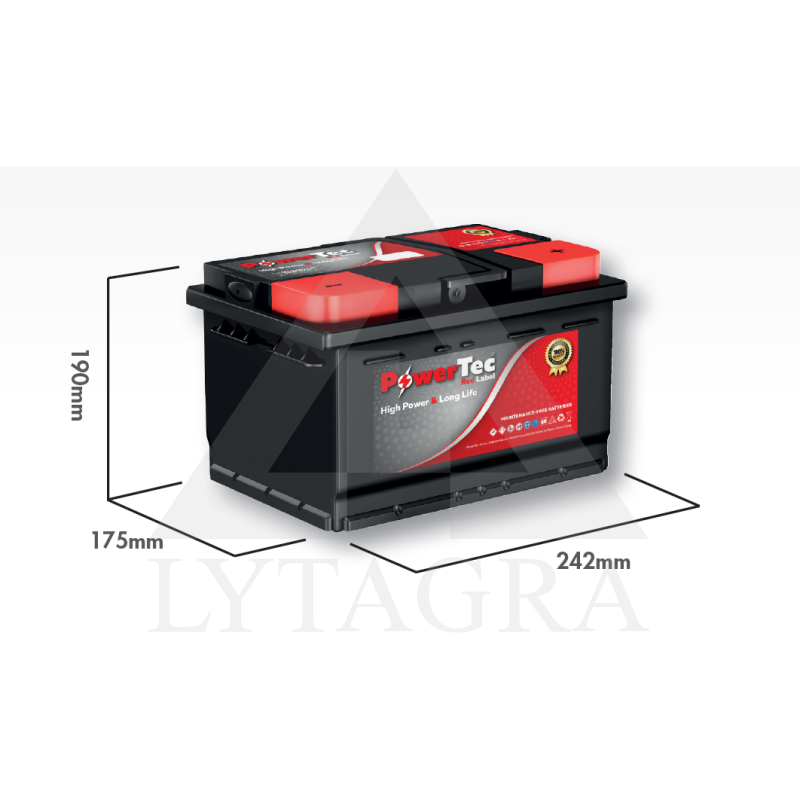 AKUMULATORS 12V 60Ah 430A / PowerTec