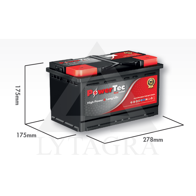 AKUMULATORS 12V 72Ah 560A / PowerTec