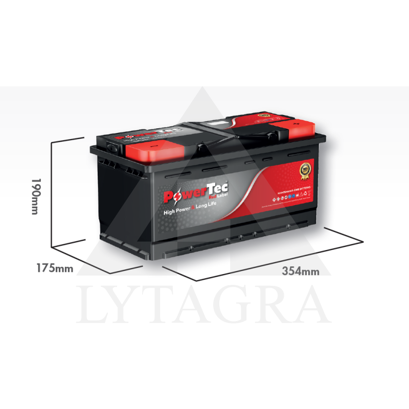 AKUMULATORS 12V 100Ah 760A / PowerTec