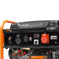 GDA 7500 DPE-3 BENZ. EL. ĢENERATORS 6.5 kW /DAEWOODaDARBA JAUDA 1X230V 6.0 kW  1X380V 6.0 kW  ATS