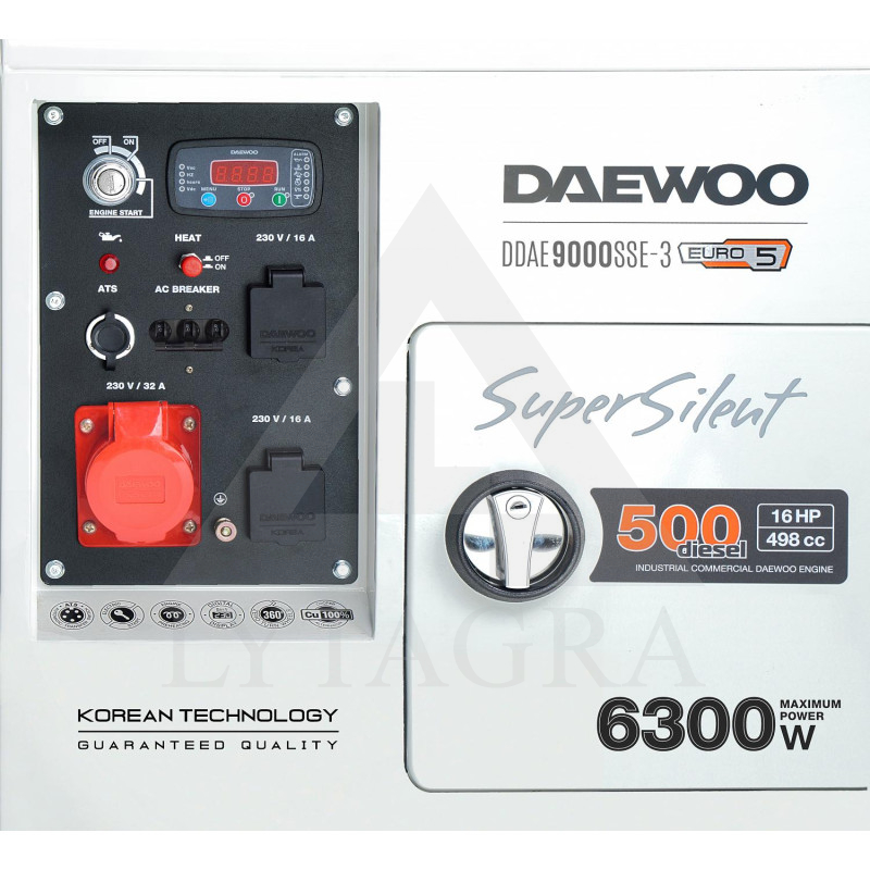 DDAE 9000SSE-3 DĪZEĻĢENERATORSs 6,3 kW/DAEWOO