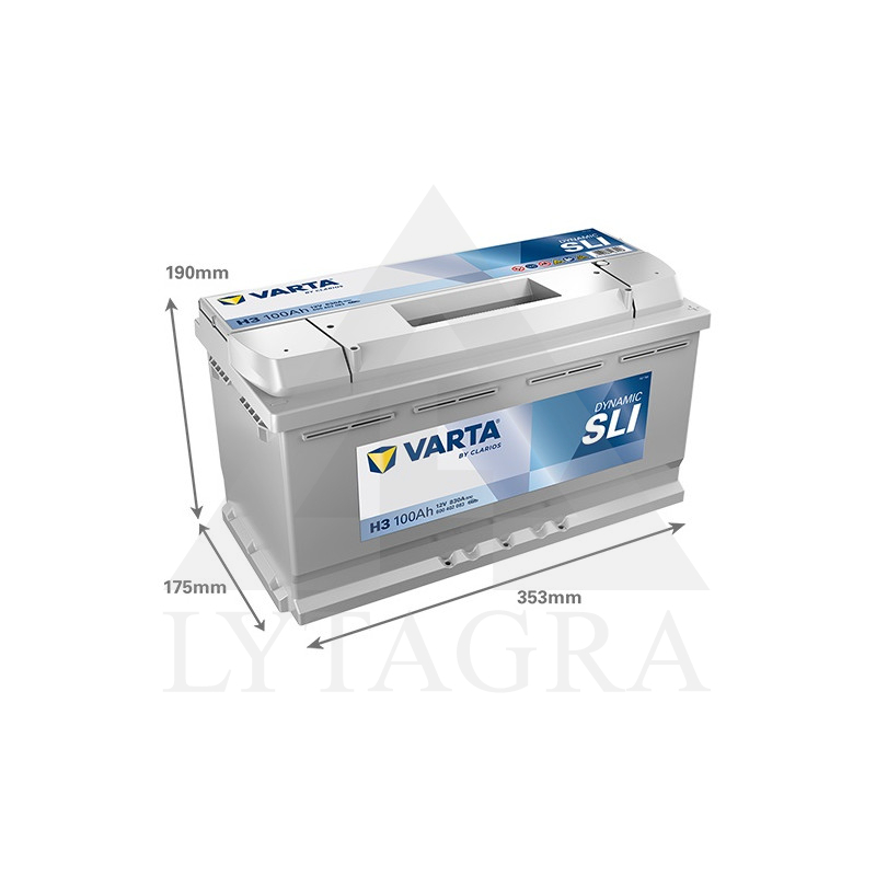 SD H3 AKUMULATORS 100 AH 830 A EN 12V GATE