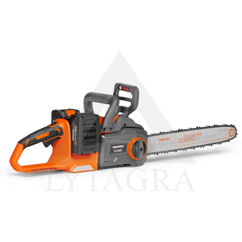 Akumulatora ķēdes zāģis DAEWOO DACS 1642Li komplekts 2 x 21V (42 V)