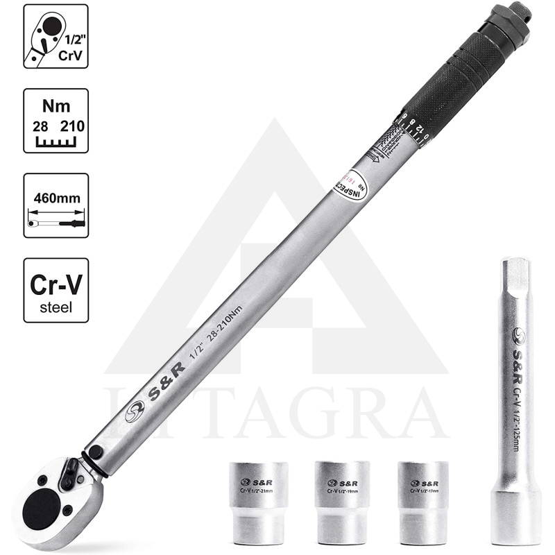 465012210 DINAMOMETR. ATSLĒGA 1/2" / 28-210Nm /