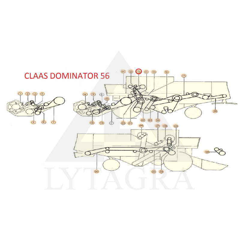 DIRŽAS 2B BP/H1-1950 HARVEST BELTS CL 673614.0