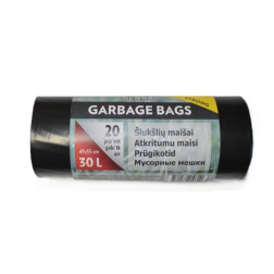 LDPE atkritumu maiss 30l 20 gab./rullis, melns