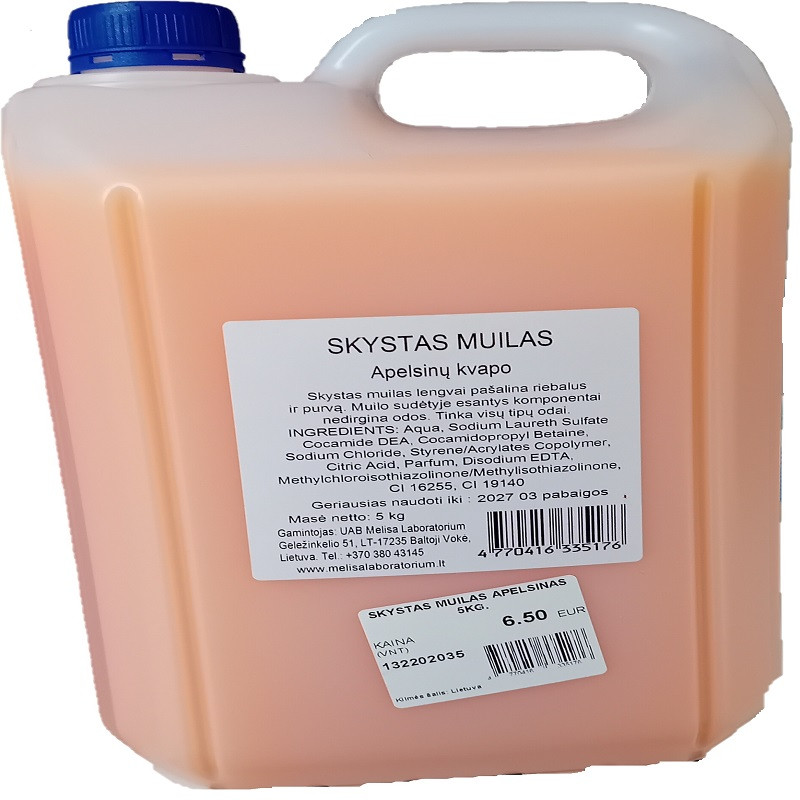 Šķidrās ziepes / Apelsīnu aromāts, 5 kg