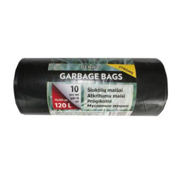 LDPE atkritumu maisi 120l 10 gab./rullis, melni