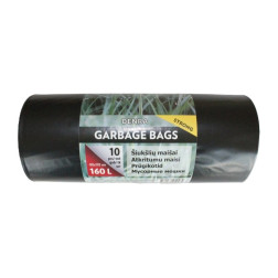 LDPE atkritumu maisi 160l 10 gab./rullis, melni