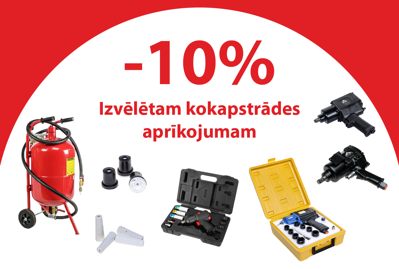 Izvēlētiem smilšu strūklas aparātiem, piederumiem, triecienatslēgām