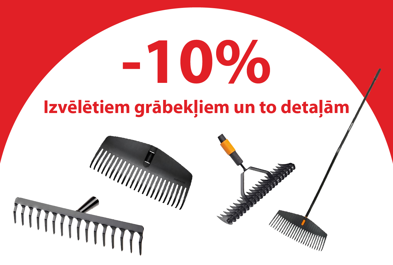 Izvēlētiem grābekļiem un to detaļām līdz -10%