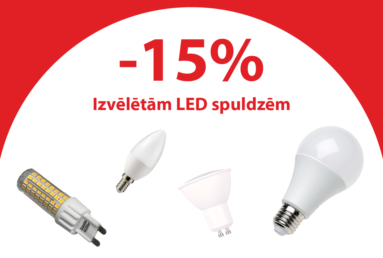 Izvēlētām LED spuldzēm līdz -15%