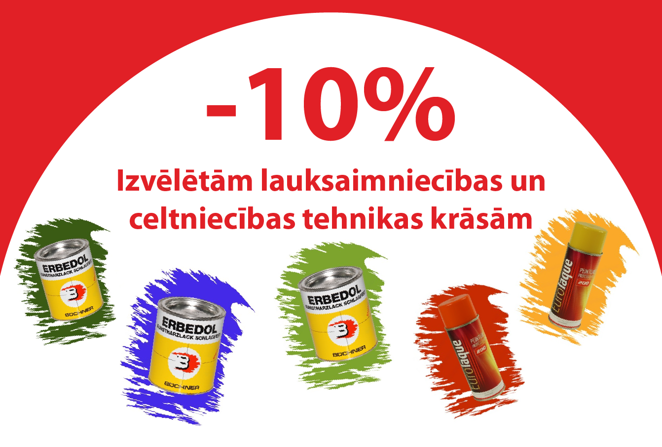 Izvēlētām lauksaimniecības un celtniecības tehnikas krāsām līdz -10%