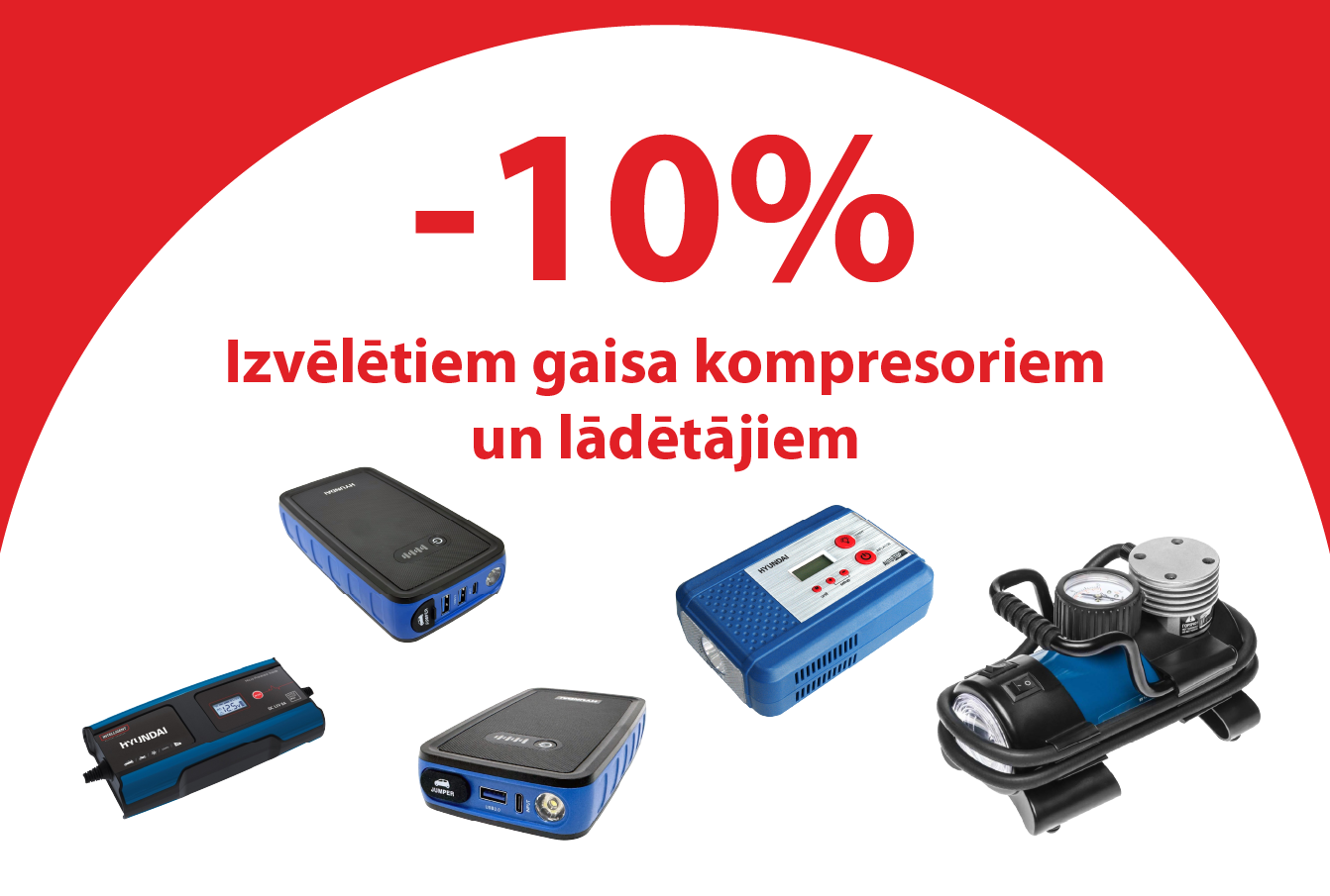 Izvēlētiem gaisa kompresoriem un lādētājiem līdz -10%