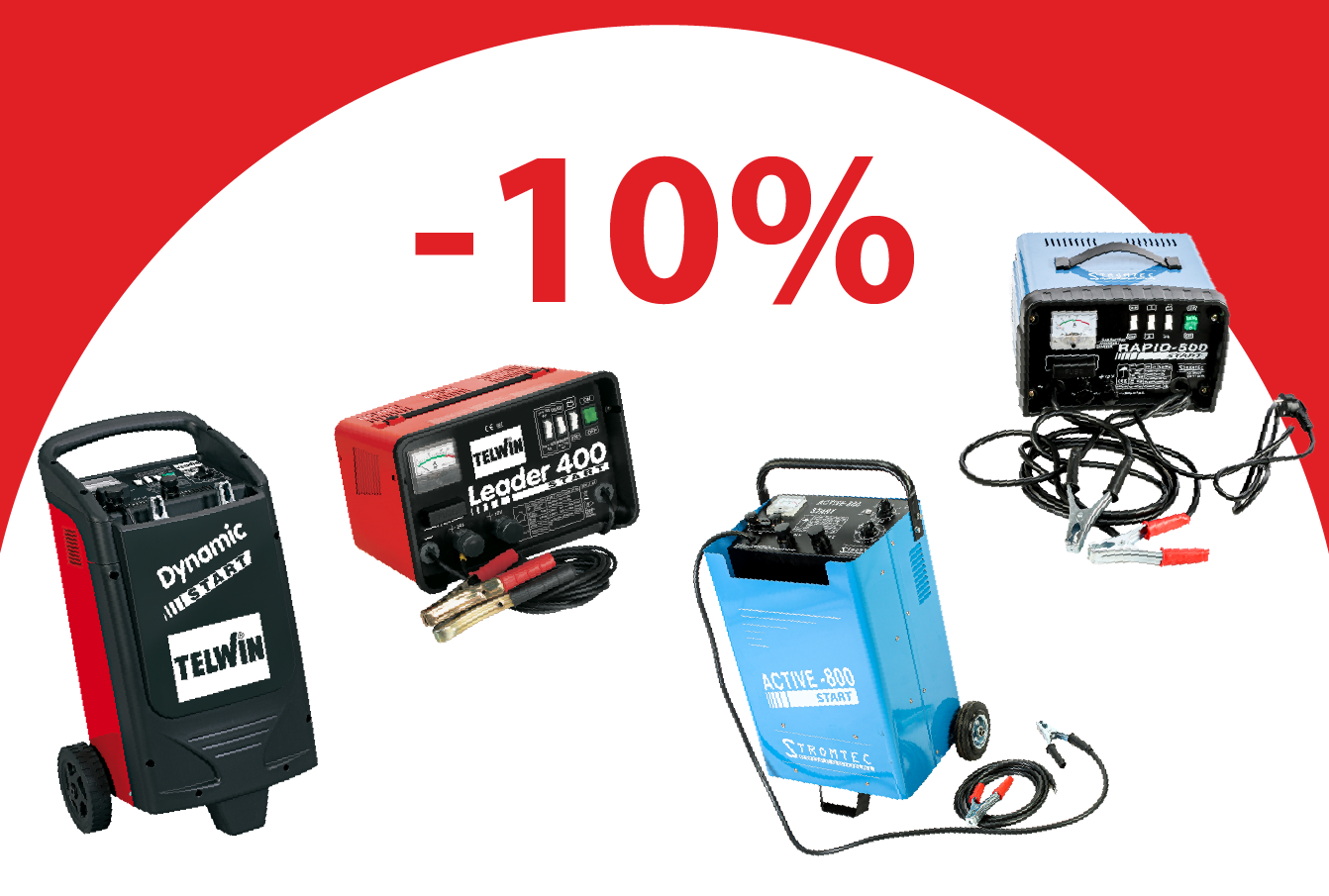 Akumulatoru uzlādes ierīcēm -10%